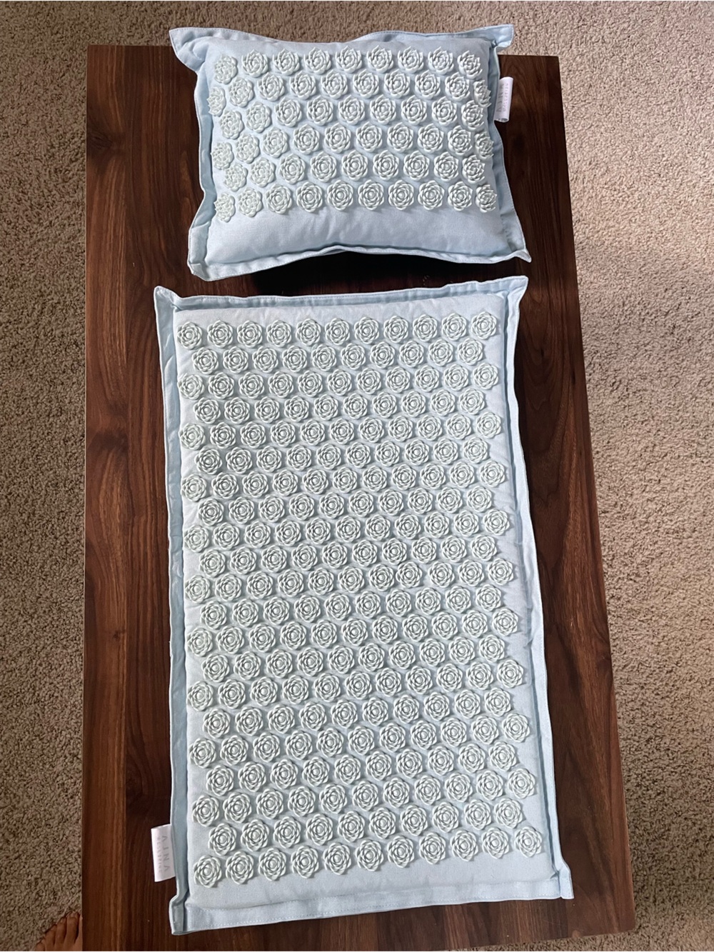 White Floral Acupressure Mat and Pillow Set